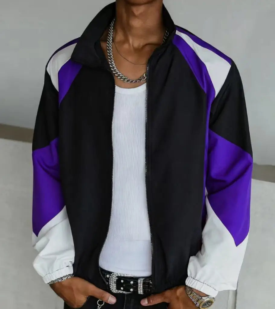 Men's color-blocked jacket, lightweight, casual, travel, windproof and wear-resistant, high-quality fabric, boyfriend gift