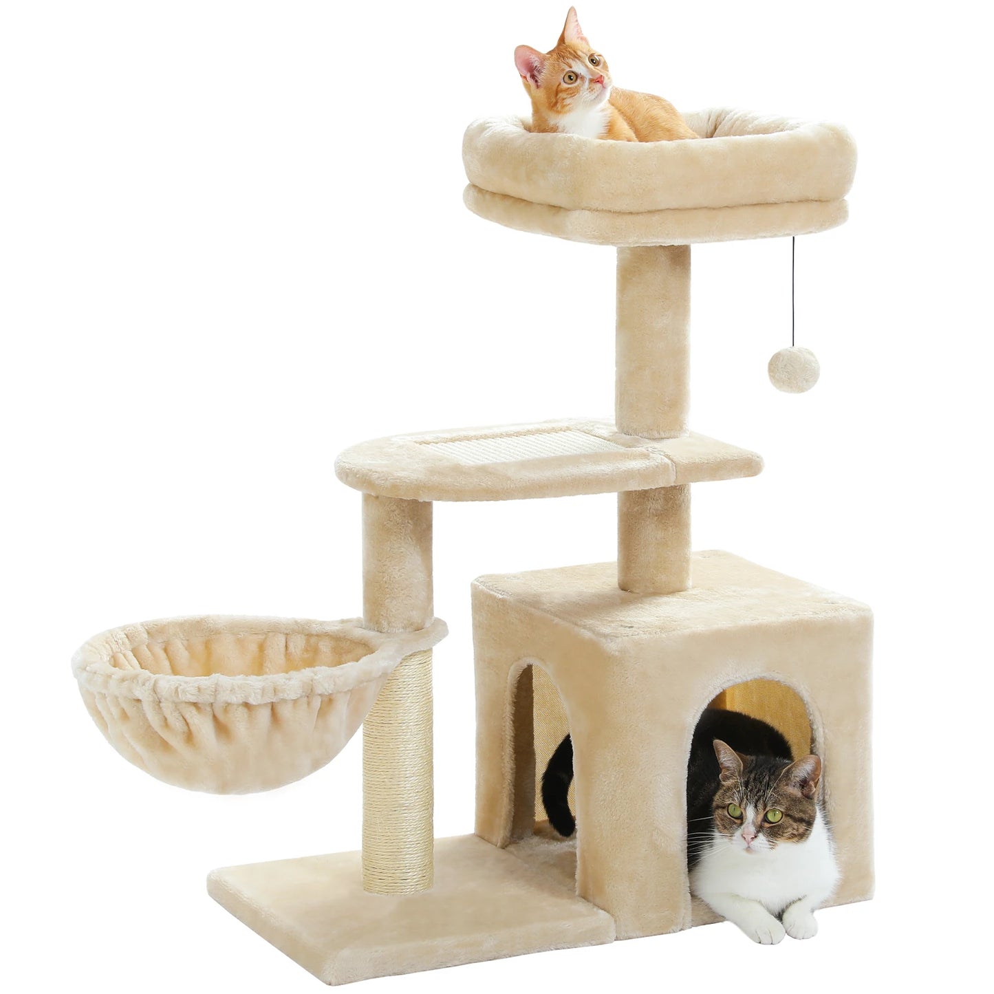 Indoor Cat Tree & Tower with Scratching Posts and Hammock – 2 Styles
