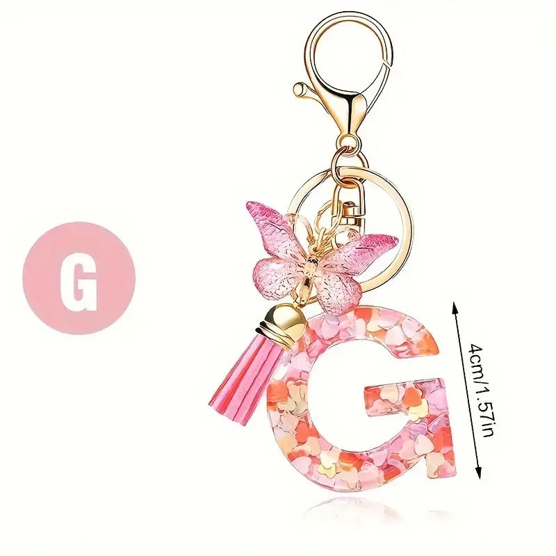 Trendy A-Z Letter Keychain – Car Key Ring & Party Gift Jewelry for Women