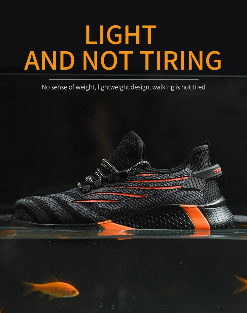 Work Safety Boots Ankle Height Anti Puncture Lace Up Men