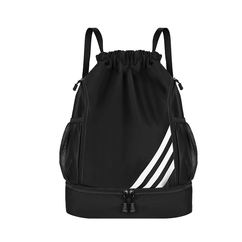 Sport Backpack Wet Dry Separation Compartment Ventilated Shoe Storage Oxford Drawstring Adjustable Straps Basketball Campus