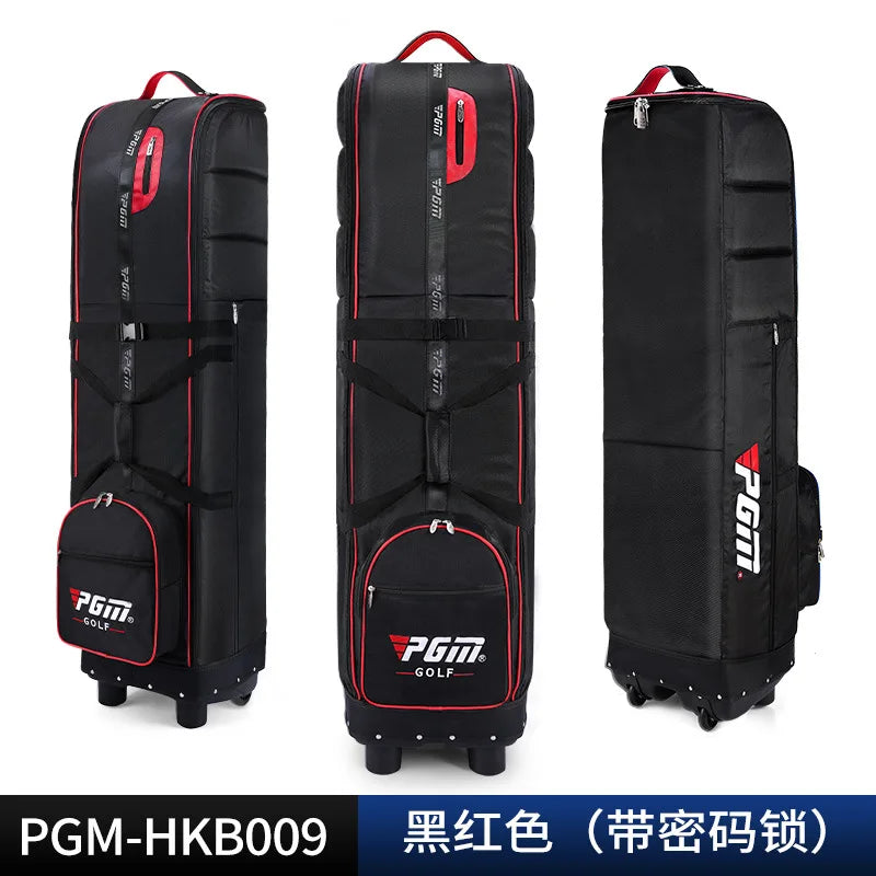 PGM Golf Travel Plane Bags with Wheel thicken Straps Foldable Golf Club Travel Cover for Airlines Golf Aviation Bag HKB009