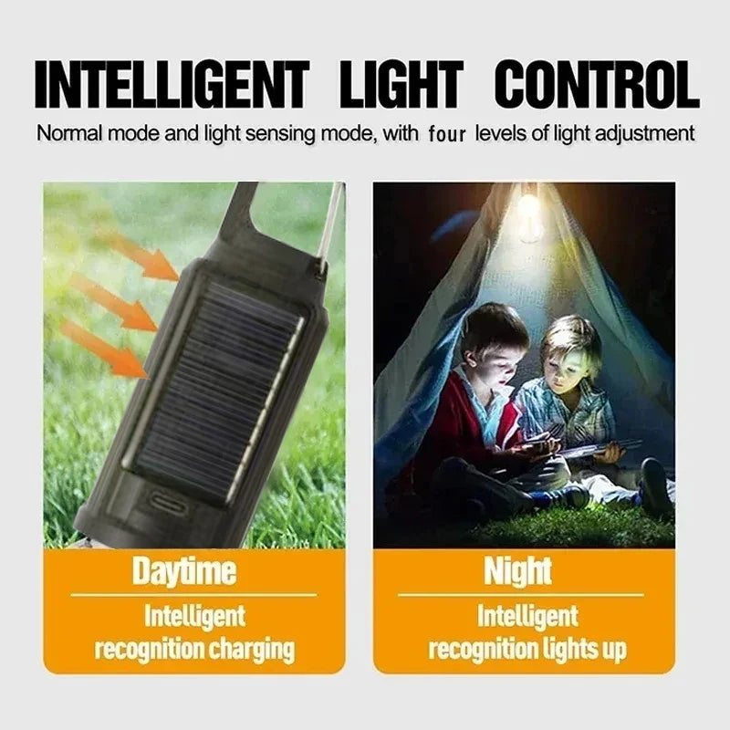 Solar Powered Camping Lamp Handheld Tungsten Filament Atmosphere Lamp