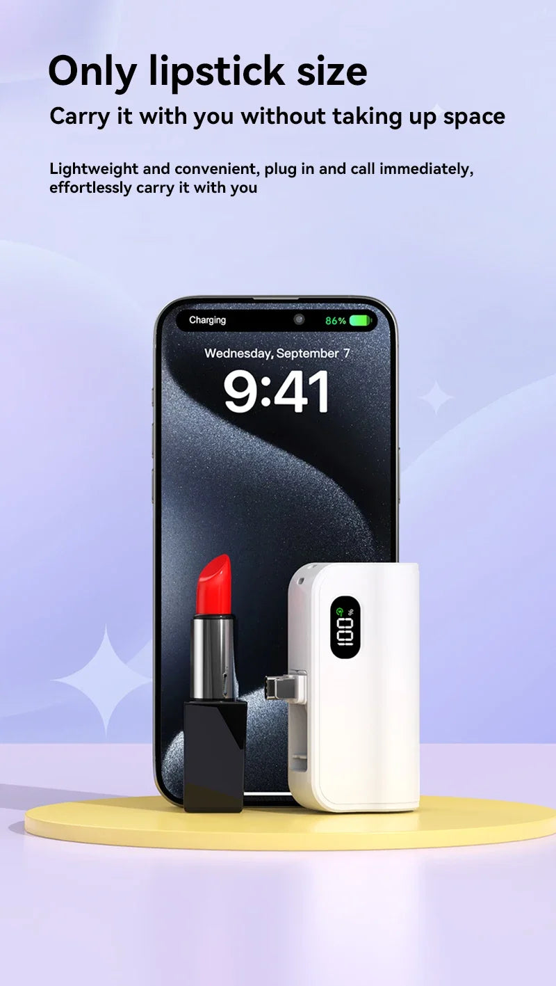 Mini Capsule 50000mAh High Capacity Power Bank Portable Wireless Fast Charging External Battery For iPhone Huawei Samsung