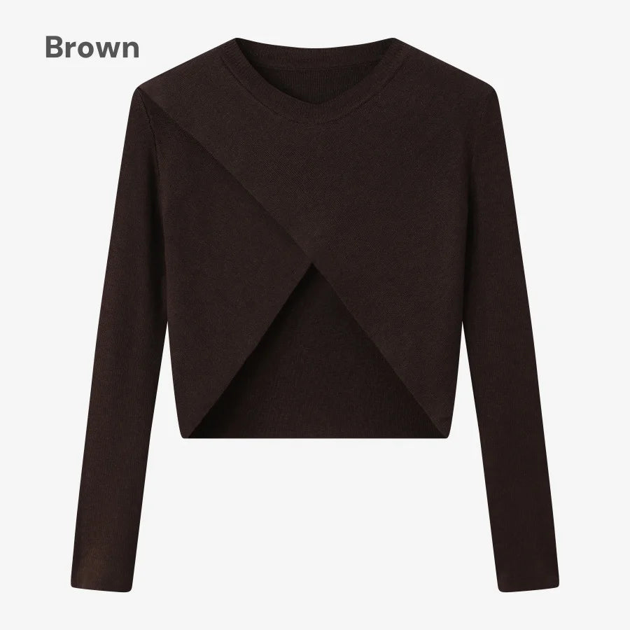 AS AW25 elegance slip satin dress + knitting cross top +mockneck woman clothing set adjustable maxi floor length