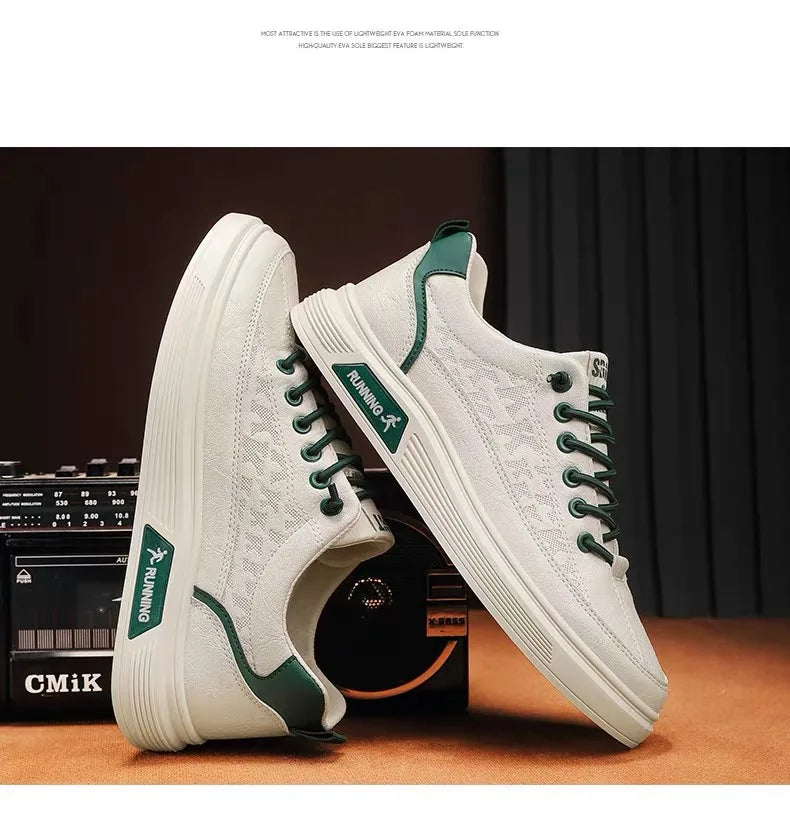 Fashion Men Casual Shoes White Platform Sneakers Outdoor Breathable Sport Shoes Lightweight Running Shoes Mens Tennis Shoes