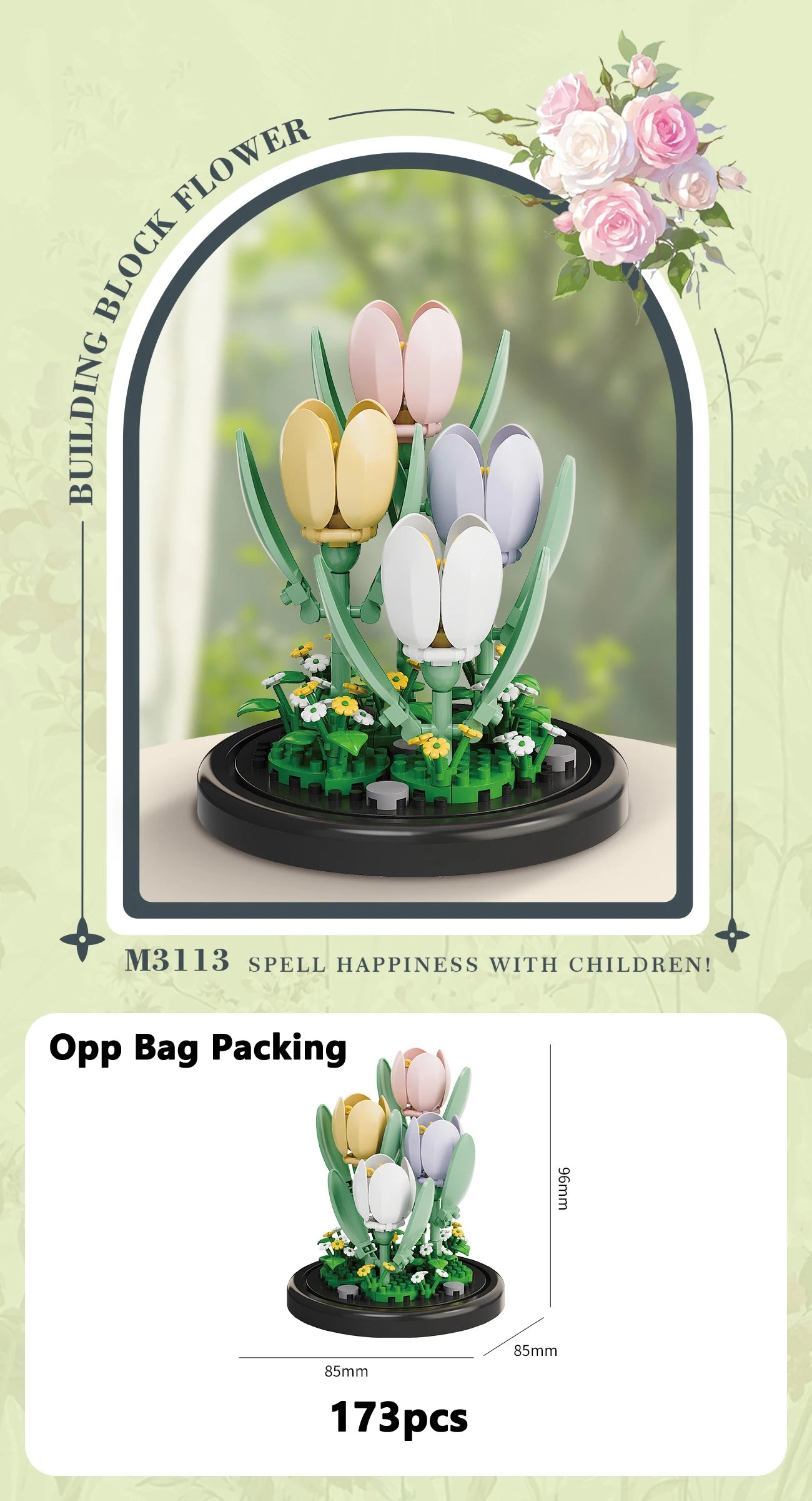 Eternal Flower Bouquet Bonsai – Micro Building Blocks Puzzle Toy for Kids, Birthday & Christmas Gifts