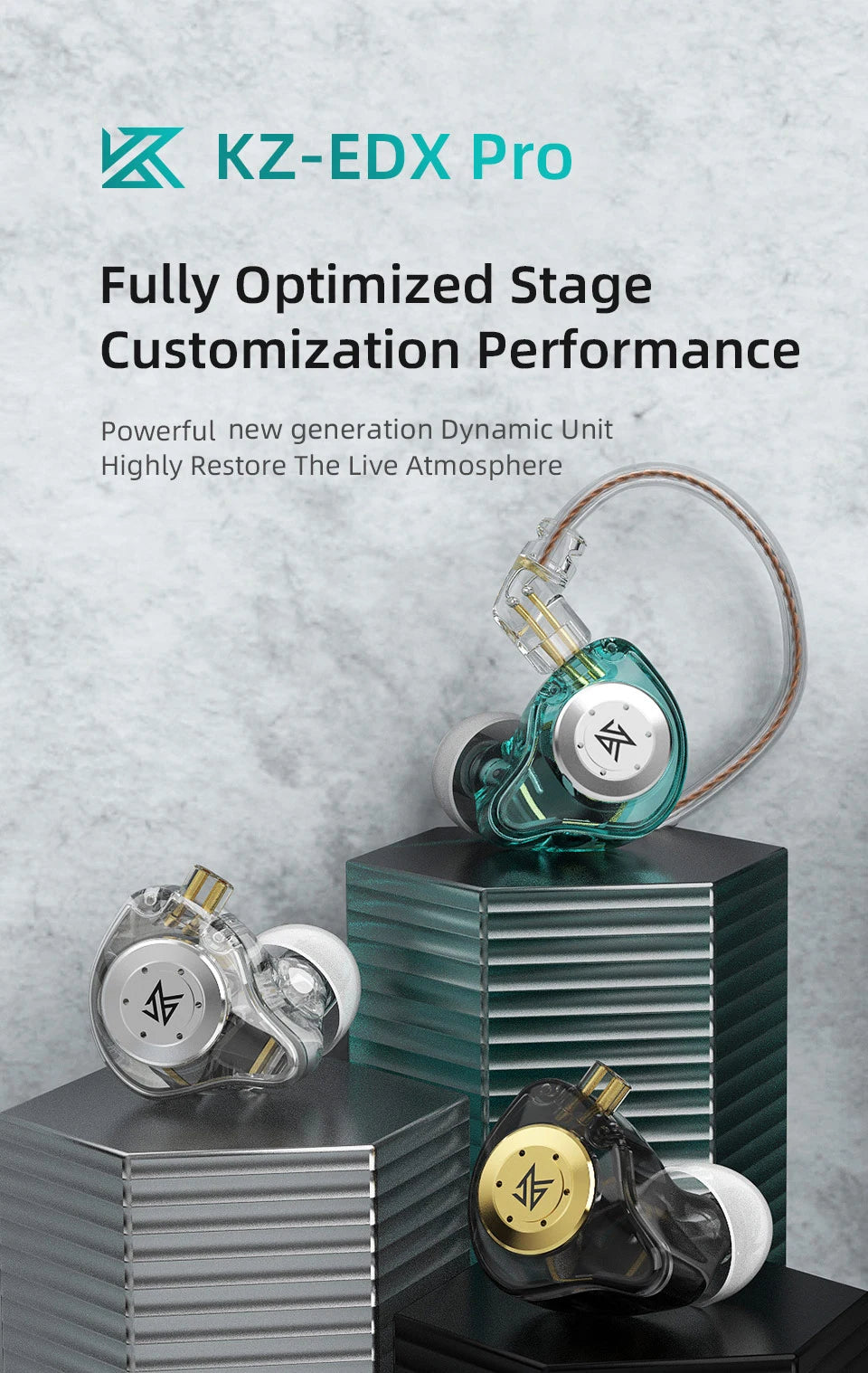 KZ EDX PRO Dynamic Earphones HIFI Bass Earbuds In Ear Monitor Sport Noise Cancelling Headset