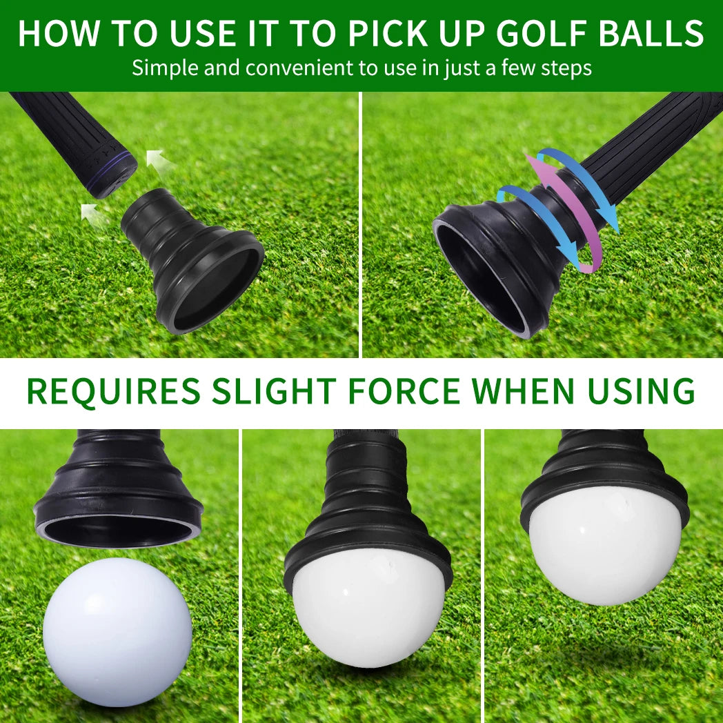 Caiton Park Golf Ball Retriever, Soft Rubber, Effortless Pickup, No Bending, Quick & Easy Installation, Essential Golf Accessory