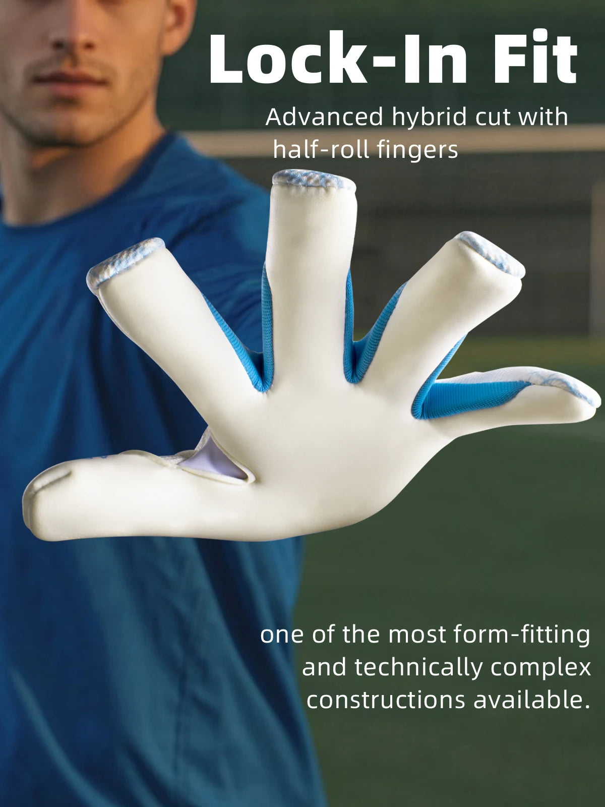 WVVOU Soccer Goalie Gloves,breathable football gloves,with 4+3mm adhesive super grip latex palm