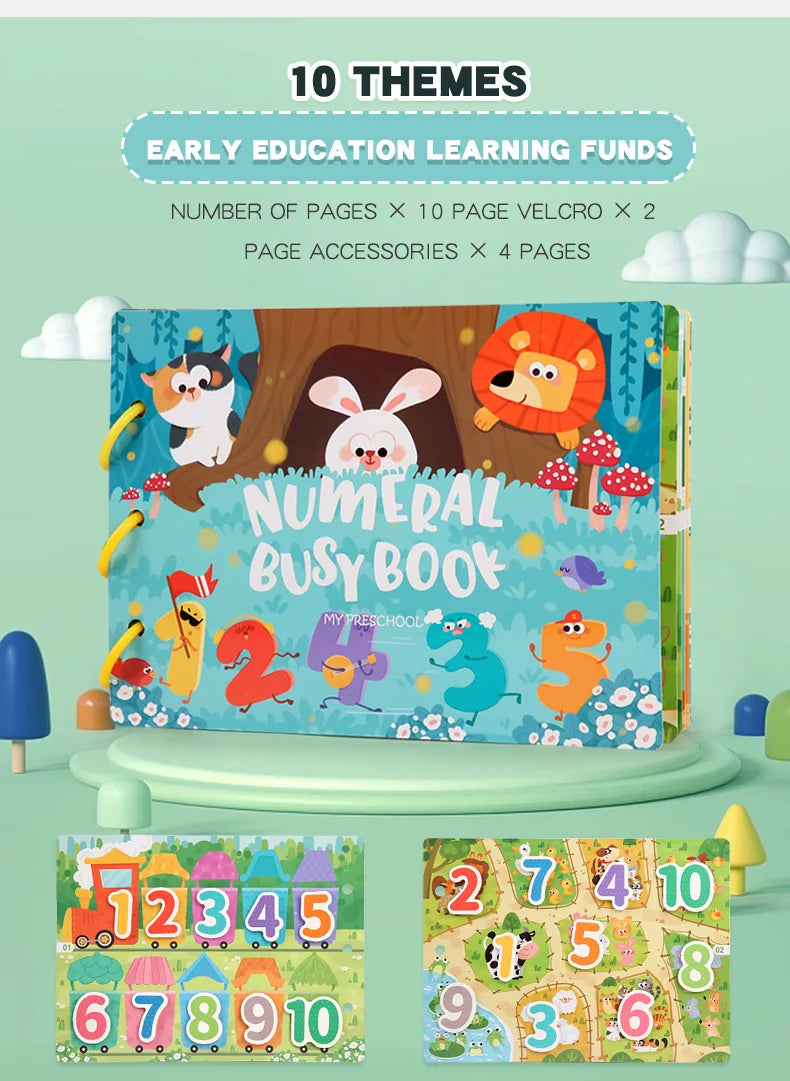 Montessori Baby Busy book My First Quiet Book Paste Early Learning Education Toy Children Toy Matching Game for Babies