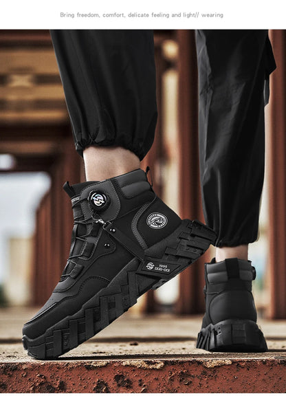 Leather High-Top Outdoor Boots For Men Ankle Hiking