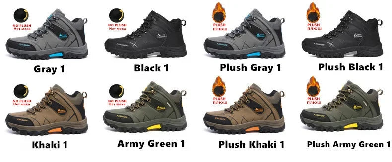 Men's Winter Snow Boots Waterproof Leather Ankle Boots Size 39-47