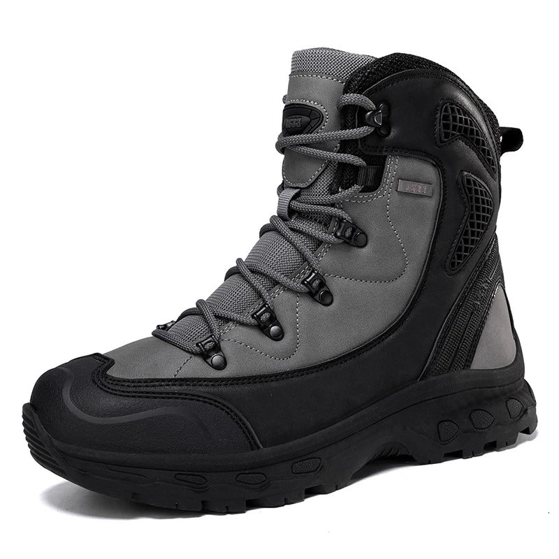 Men's Waterproof Leather Work Boots Non Slip Lightweight Breathable Ankle Boots