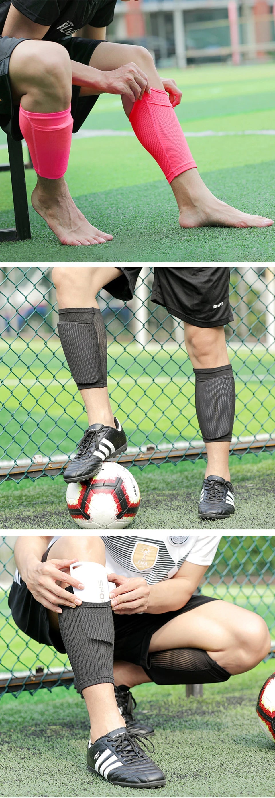 Loogdeel 1 Pair Soccer Shin Pad Cover Football Shin Holder Leg Protector Leg Guard Kids Boy Men Shin Pad Sportswear Accessory