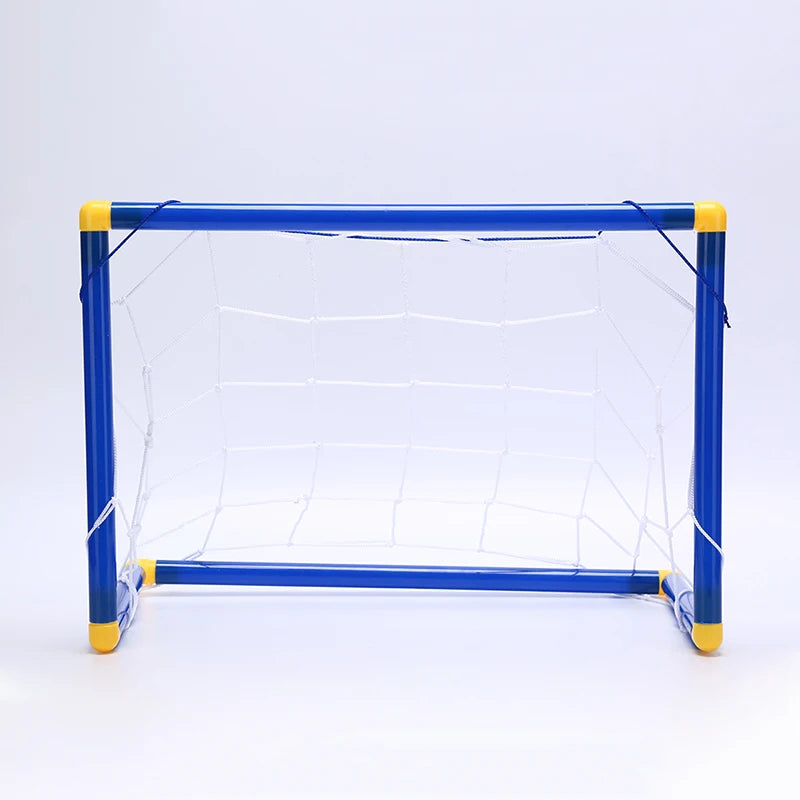 Mini Football Soccer Goal Post Net Set Pump Indoor Kids Toy+1 Hand Pump With Inflating Needle Portable