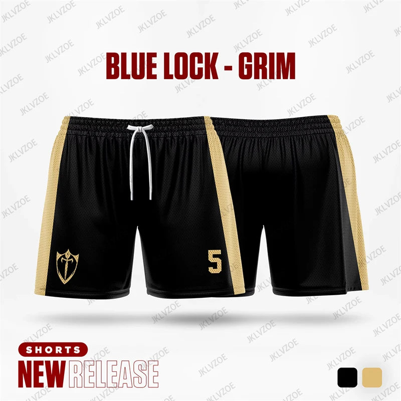 Summer New Blue Lock B. Munchen Black Cartoon Anime Jersey Women Men Shorts Fitness Sports Casual Beach Training Short Pants