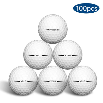 2-Layer Golf Balls 332 Dimple, 100-Pack, Max Distance And Spin Control