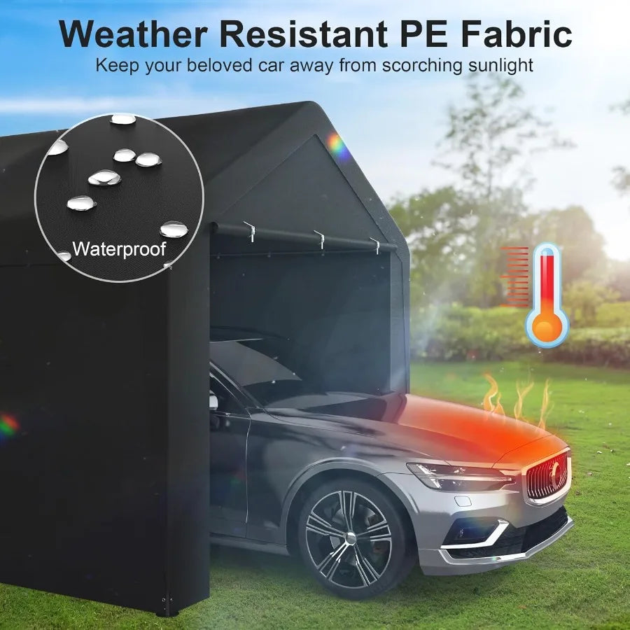 Carport Canopy Heavy Duty 10x20 ft Party Tent Portable Car Garage with Sidewalls 10 x 20 ft Black