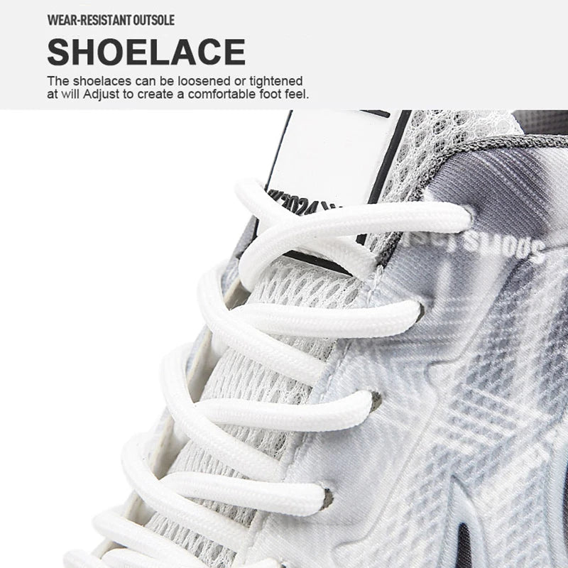 Summer Unisex Running Shoes Men Women Lightweight Mesh Breathable Comfortable Flat Soft Tennis Shoes Lace-up Sneakers Man 36-46