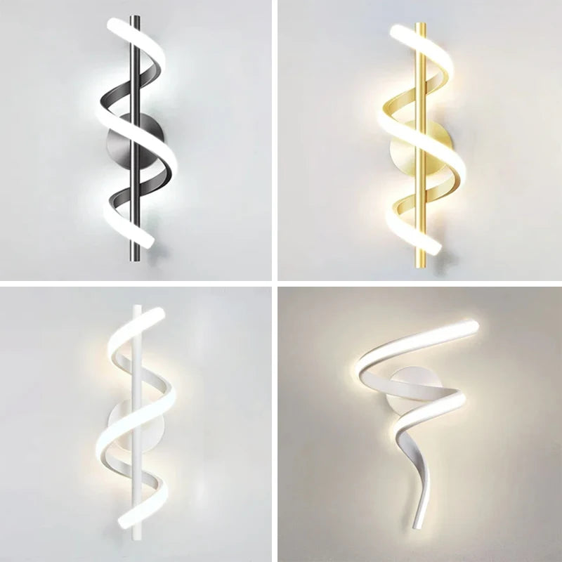 LED Luxury Wall Lamp – Black/White/Gold Decorative Light for Bedroom & Living Room