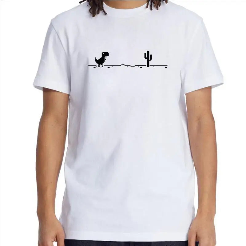Men's T-shirts Printed Dinosaur Cactus Funny Tops Summer Cotton T-shirt for Men Casual O-Neck Tee Shirts Streetwear Basic Top