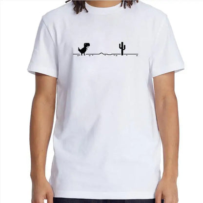 Men's Printed Dinosaur Cactus T-Shirt Cotton Polyester O-Neck