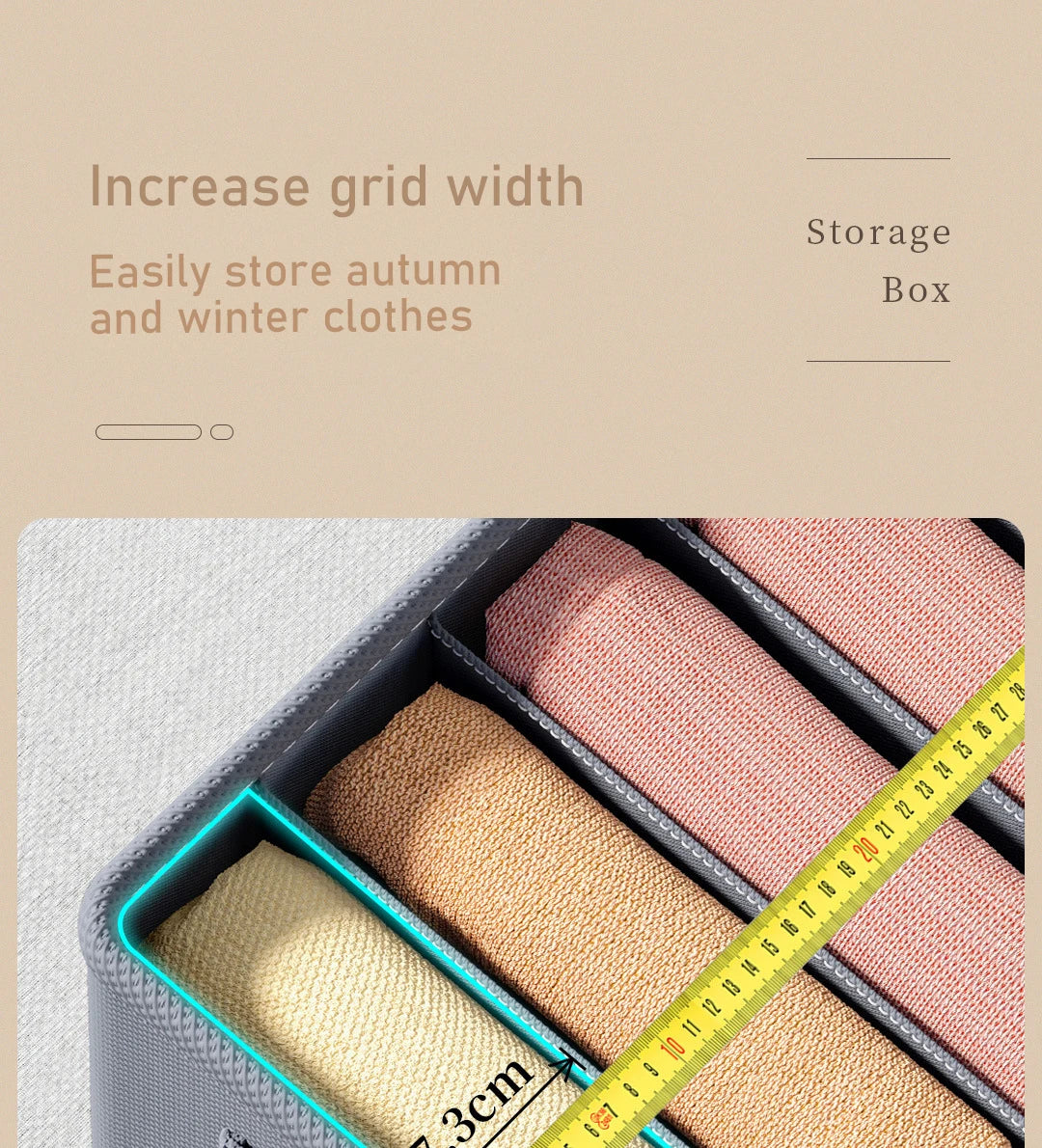 Thickened Pants Storage Box Foldable 9/7/6 Grids Organizer for Jeans Sweatshirt Shirt Wardrobe Organizers of Cabinets and Drawer