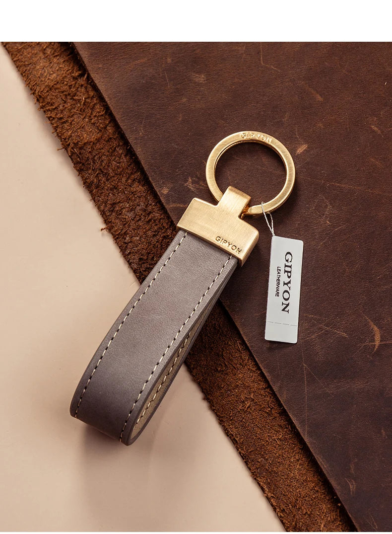 Exquisite Cowhide Keychain for Car or Bag – Durable & Fashionable