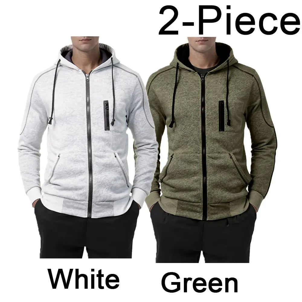 Men's Hoodie Black White Army Green Red Hooded Color Block Fleece Cool Casual Winter Clothing Apparel Hoodies Sweatshirts