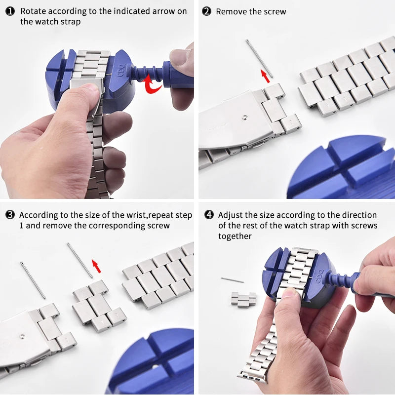 Adjustable Metal Bracelet Band for Apple Watch