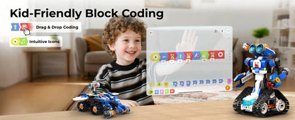 6-In-1 Steam Robot Building Kit With Remote Control For Kids