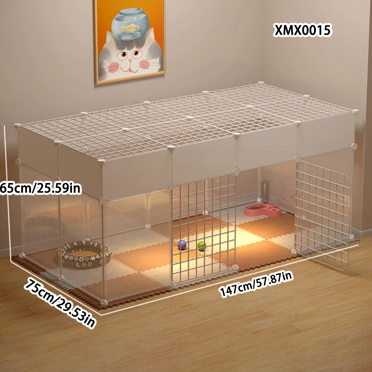 Pet Fence Household Isolation Cat Cage Dog Fence Large Free Space Indoor Cat Nest Assembly Cage Cat Cage
