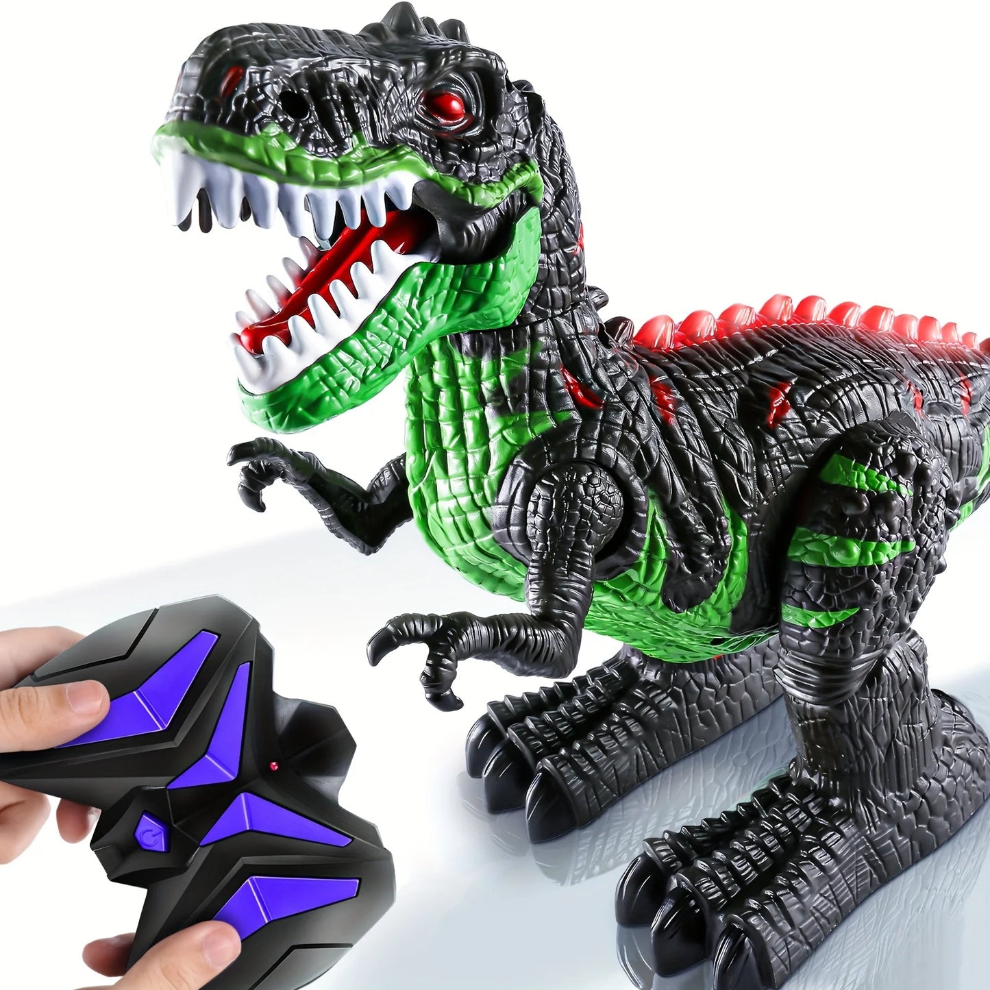 RC Dinosaur 360° Rotating Toy for Kid Age 3 4 5 6, Electric Stunt Walking T-rex Toy With Light&Sound Rechargeable Battery Gifts