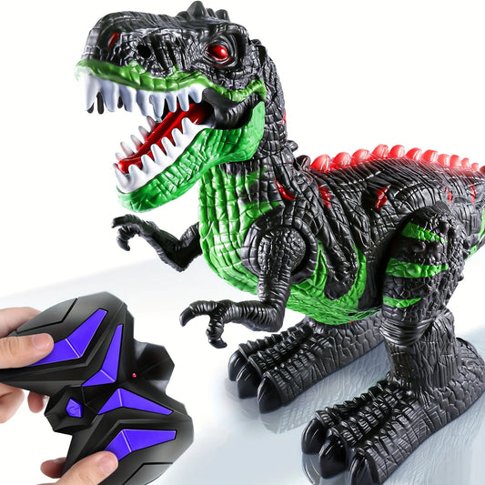 RC Dinosaur 360° Rotating Toy for Kid Age 3 4 5 6, Electric Stunt Walking T-rex Toy With Light&Sound Rechargeable Battery Gifts
