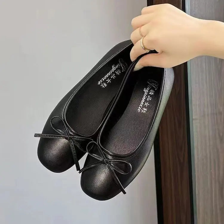 2025 Spring Summer New Arrival Evening Breeze Flats Gentle Bow-Knot  Design Commuter Versatile Single Shoes