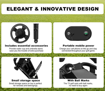 4 Wheel Folding Electric Golf Cart With Remote Control And Follow Me