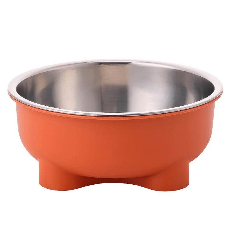 1PC Four-Legged Solid Color Stainless Steel Pet Dog Bowl And Cat Bowl For Indoor And Outdoor Use