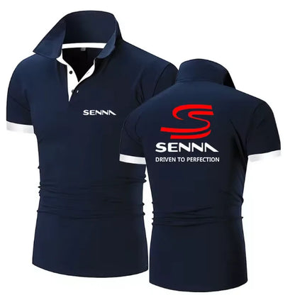 Mens Polyester Short Sleeve Polo Shirt With Print Casual