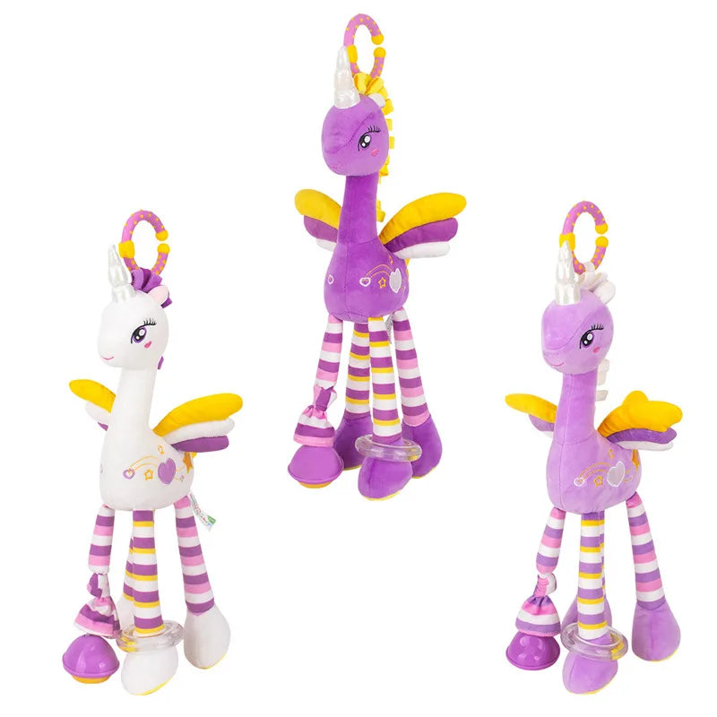 Elephant Plush Lovey With Bell And Rattle 33x20cm Soft Baby Toy