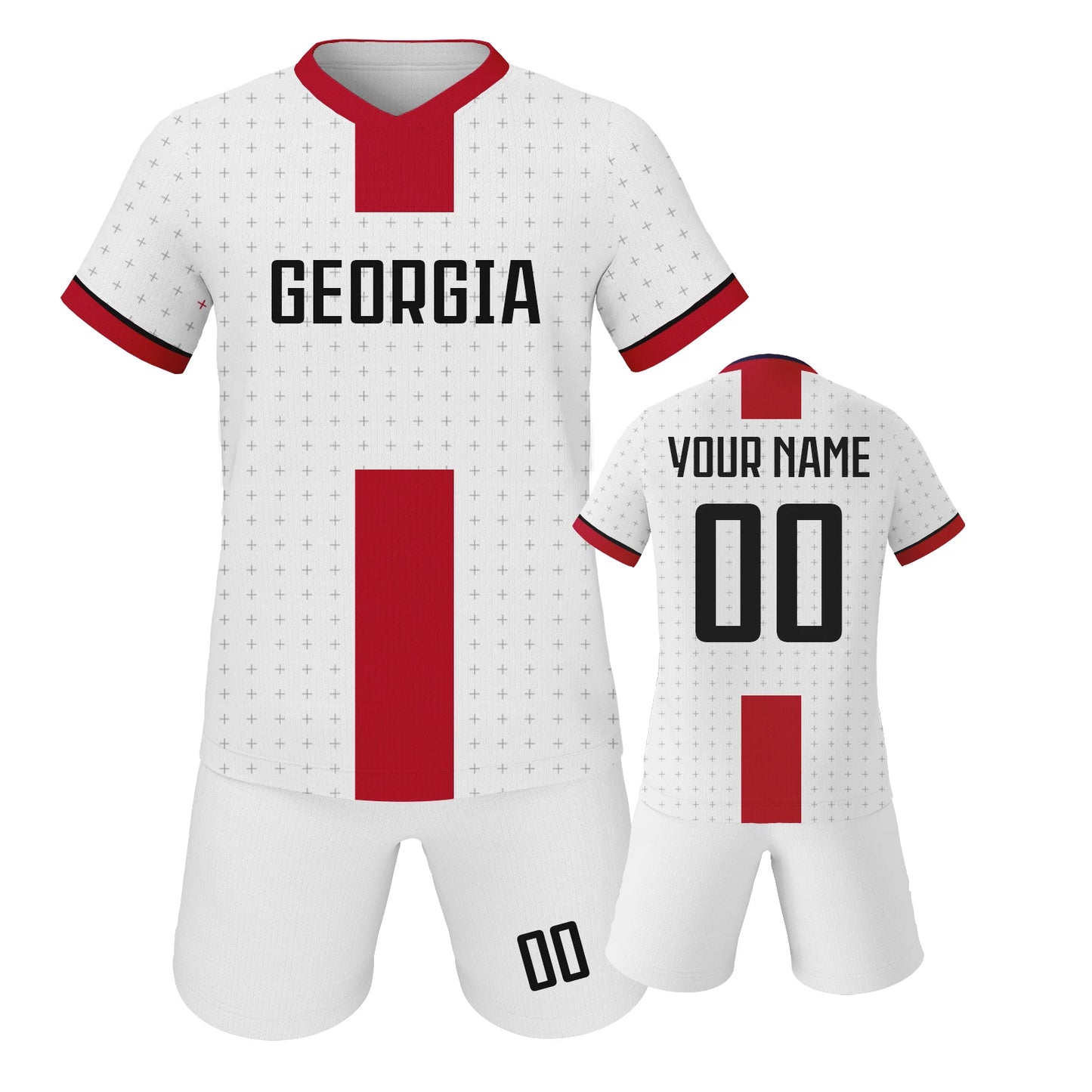 Custom Kids Georgia Soccer Jersey Kit Personalized Printed Name Number Sportswear Youth Football Training Uniform for Boy Girls
