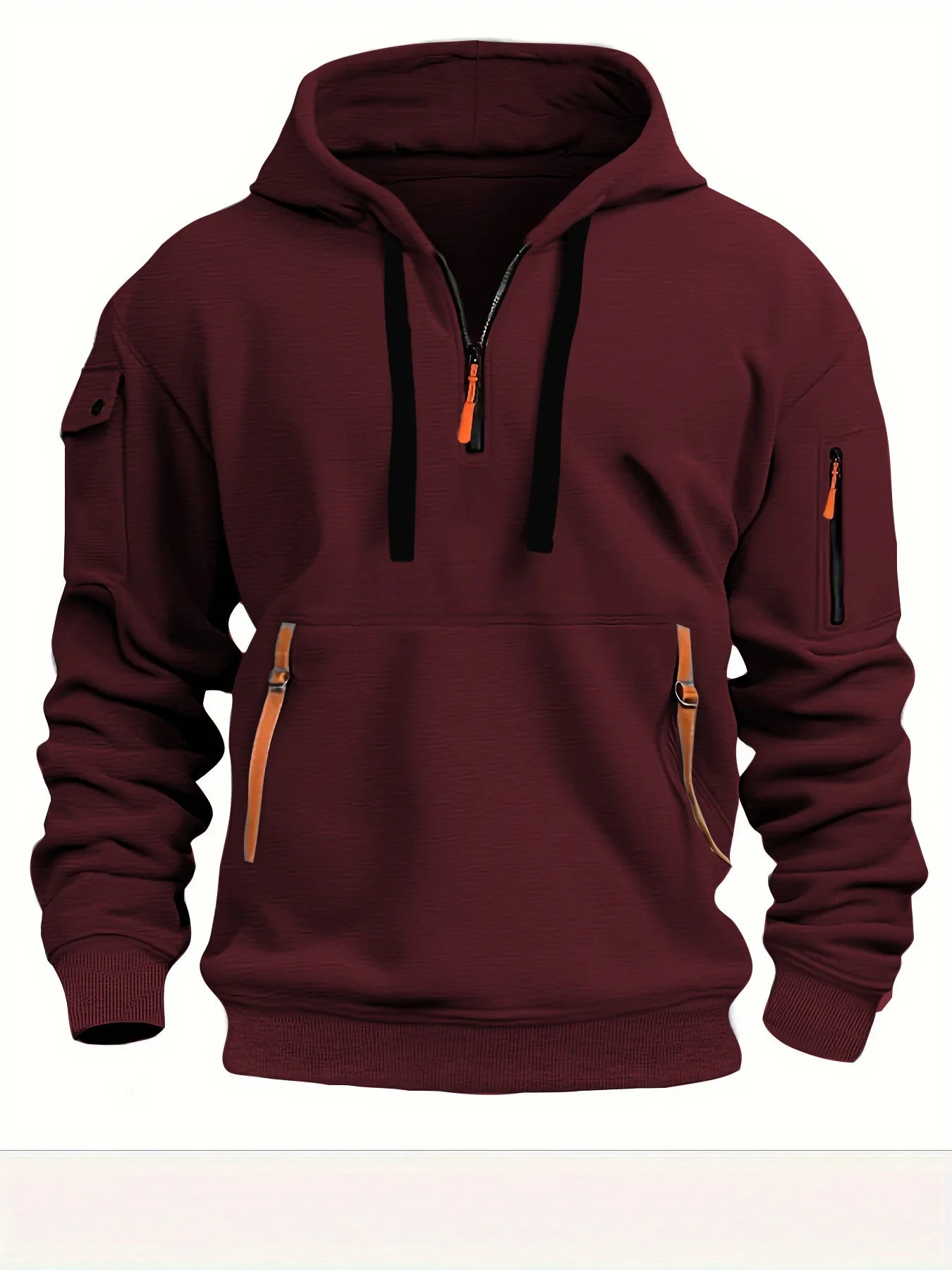 Autumn Men's Hoodies Multi-Pocket Zipper Placket Comfortable Casual Hoodies Pullover Sweatshirts Men's Hooded Sweatshirts