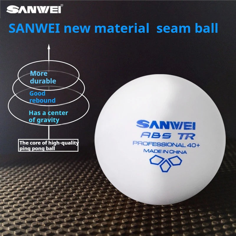SANWEI TR 3 Star Table Tennis Balls 40+ ABS New Material with Seamed Durable Professional Ping Pong Balls for Training 50/100pcs