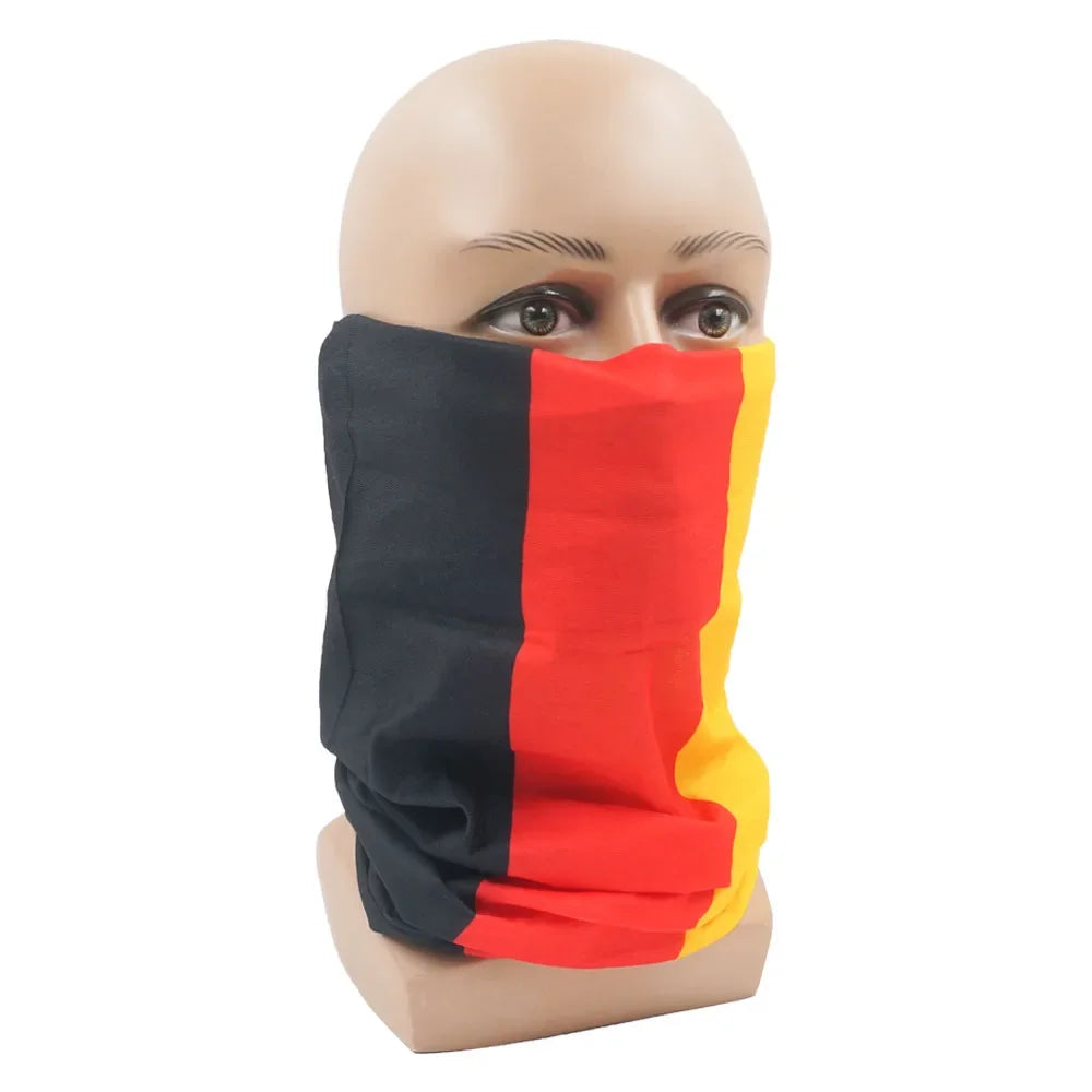 World Football Fans National Flag Face Bandanas Spain France Korea Mexico Germany Seamless Neck Gaiter Men Women Headwear Scarf