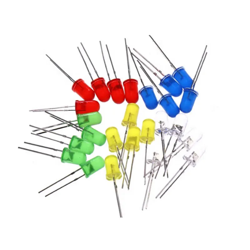 100/300/500PCS 3MM 5MM Light Emitting Diode Electronic Kit Box F3 F5 LED Diode Various Kits White Green Red Blue Yellow