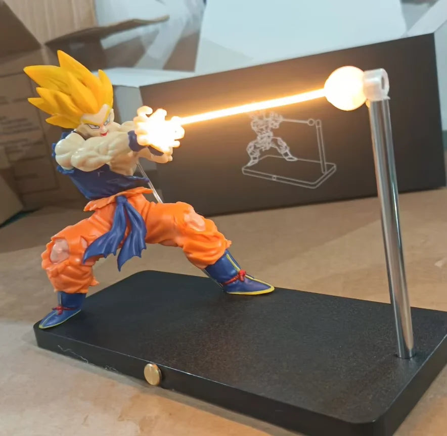 In Stock Dragon Ball Son Goku Light Lamp Model Kakarotto Kamehameha Wave Magnetic Ornament Anime Action Figure Collectible Gift