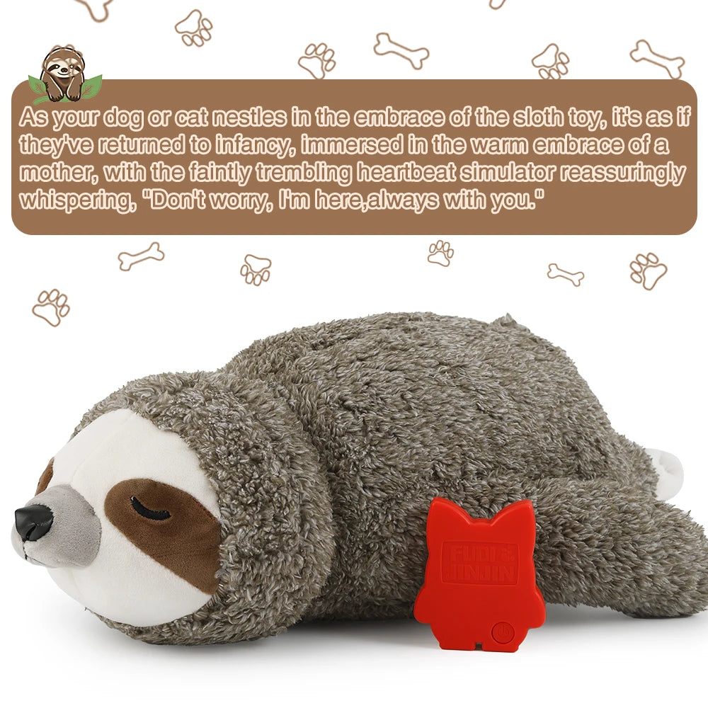 Dog Christmas Gift – Forest Sloth Puppy Heartbeat Toy for Stress Relief & Sleep