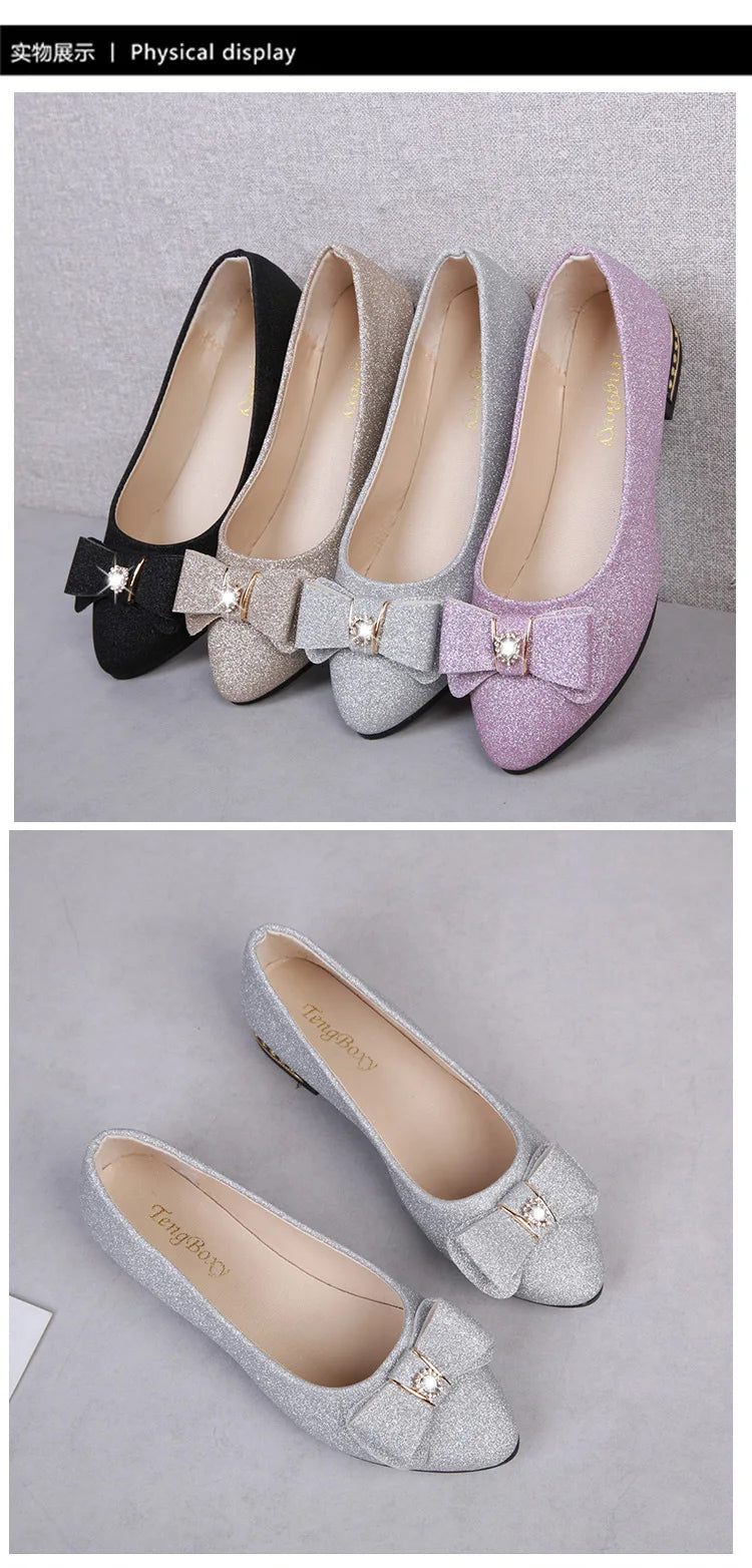 Women Flats Bowknot Single Shoes Female 2024 Spring Autumn Loafers New Fashion Sweet Flat Soft Casual Shoes Zapatos De Mujer