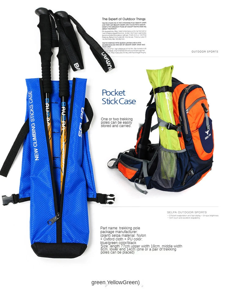 Outdoor Walking Stick Carry Bag Waterproof Crutch Storage Case Trekking Pole Bag Backpacking Carrying Bag (without Stick)