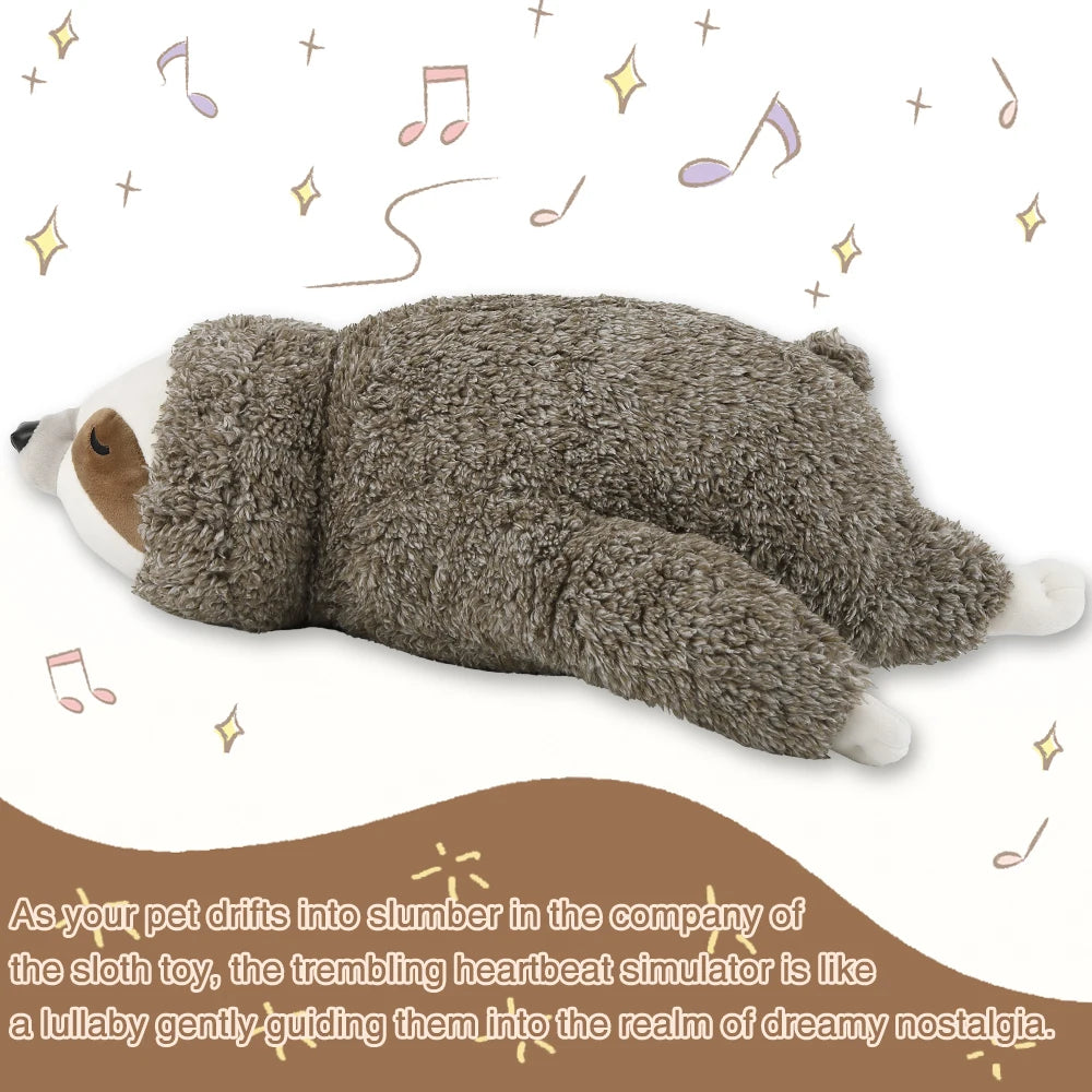 Dog Christmas Gift – Forest Sloth Puppy Heartbeat Toy for Stress Relief & Sleep